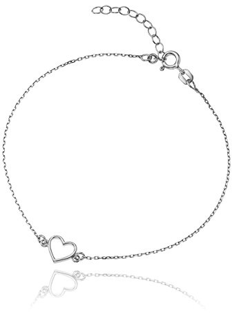 Feines Herzarmband Aus Rhodiniertem Sterlingsilber Mit 925 Stempel