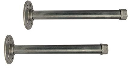 Natural Goods Berlin 2x Regalhalterung Tempelhof | 3/4 Zoll Eisen Rohr Temperguss Regalhalter, Pipe Regalträger Vintage, Wandregal | (Für 250mm Regalböden, Industrial)