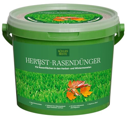 Kölle's Beste Herbst Rasendünger für einen geschützten Rasen im Winter, praktisches Granulat, für alle Rasensorten geeignet, zur Düngung im Herbst, 10 kg