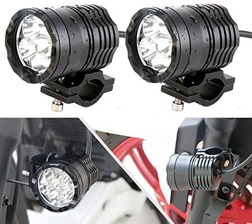Kuuleyn Phare de moto, 12-80V 60W IP67 360 ° rotatif en alliage d'aluminium Projecteur de phare à LED super lumineux pour voitures à batterie Motos Tricycles électriques Véhicules tout-terrain