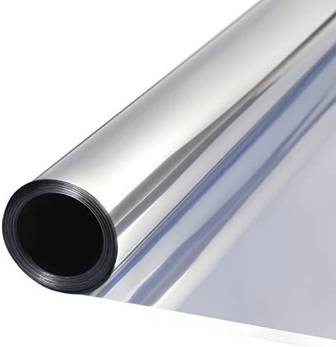 Wholede Vinilo Pet Película Adhesiva Lámina de Espejo para Ventanas Cristal Unidireccional Protector de Privacidad Anti 99% UV y Anti 85% IR para Hogar y Oficina (60 * 400cm)