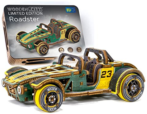 WOODEN.CITY Roadster Edizione Limitata - Kit Modello 3D In Legno Fai Da Te Per Adulti Per Costruire Automobili - Puzzle 3D In Legno Rompicapo - Modello Di Kit Auto Per Adolescenti - 115 Parti