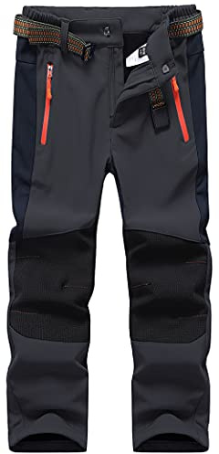 DAFENP Kinder Softshellhose Skihose Wasserdicht Gefüttert Schneehose