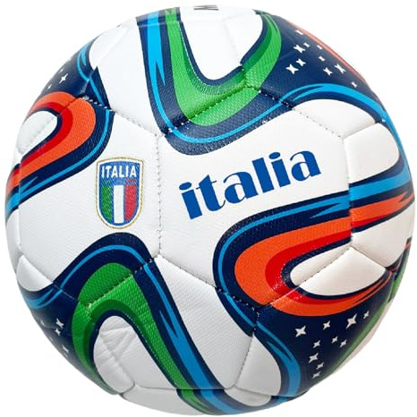 Pallone Calcio da Bambino Ragazzo Palla Grande per Tempo Libero Allenamento (Italia Tricolore)
