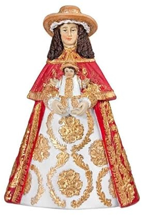 Figura Virgen del Rocio Pastora Resina Pintada a Mano 16 cm