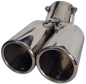 CARTUNER Auspuffblende Adam Endrohr Auspuff Sportauspuff Blende 2x 60mm rund Edelstahl Doppelrohr