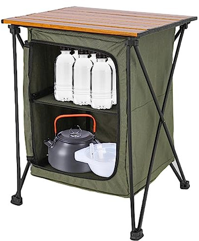 JPSDOWS Outdoor-Campingschrank,Schrankküchenstation für -Picknicks - Schrank Camping Küchentisch Schrank Schrank Lagerschrank Kochen im Freien Klappgrill
