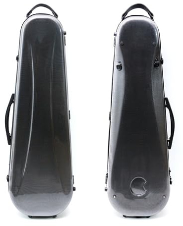 WUQIMUSC Viola Case Bratschenkoffer 38,1–40,6 cm, verstellbar, robust, leicht, Karbonfaser, Schwarz