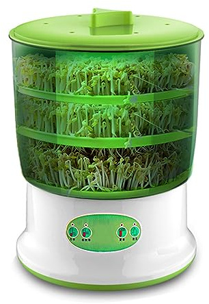 Germinador Automático Máquina De Cultivo De Frijoles, Gran Capacidad De Germinación De Plántulas Herramientas, Germinador Doméstico, con Sistema De Rociadores Automáticos (EU,3 Layer)