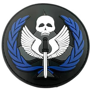 Écusson noir en PVC Task Force 141 pour fan de cosplay Airsoft Bleu