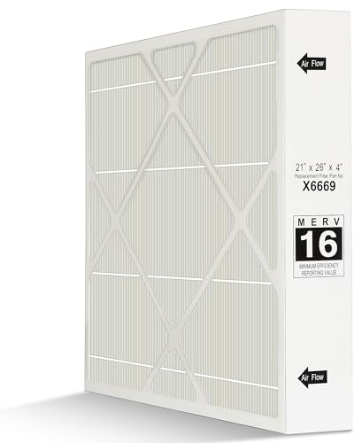 X6669 Filter 21 x 26 x 4 Merv 16 Luftfilter, kompatibel mit Lennox X6669, X6667 21 x 26 x 4 Merv 16 Filter 21 x 26 x 4 PCO-20C PureAir, X6669 und 53,3 x 66 x 10,2 cm Ofenfilter. Packung