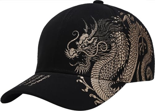 Malaxlx Cappello da baseball da donna e da uomo alla moda Cappello regolabile con cinturino Cappello da papà Visiera sportiva, Drago, taglia unica