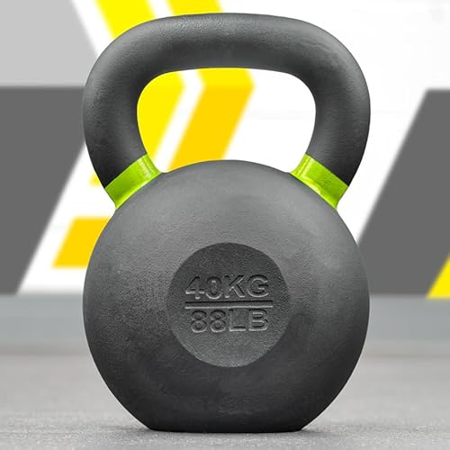 FORZA Pro Cast Iron Kettlebells | Powder Coated Grip Weight Training Equipment for Home Gym, Conditioning & Functional Fitness | 4kg to 48kg