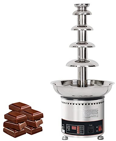 AINITAIFENG Fondue de Fuente de Chocolate, Fuente de Chocolate Profesional para el hogar, ajustes Ajustables y función de Mantener Caliente para Fiestas, Bodas (5 Pisos)
