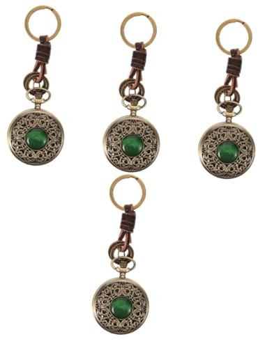 WRITWAA 4stücke Retro Taschenuhr Schlüsselanhänger Vintage Design Leicht Und Kompakt Für Männer Und Frauen Als Dekoration Präzise Zeitmessung Hochwertige Verarbeitung