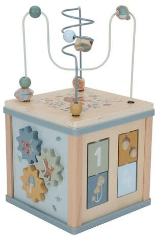 Little Dutch 7231 FSC Holz Aktivitäten-Würfel Motorikschleife - Forest Friends blau