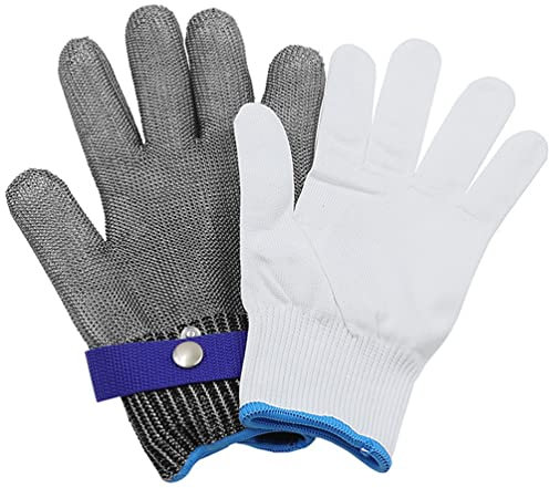 AADDFDD Schnittfeste Handschuhe, schnittfeste Handschuhe, sichere Metallhandschuhe, für Metzger und Köche zum Schneiden von Fischfilets und zum Schälen von Austernmandolinen