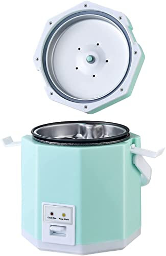 Mini fornello di Riso Portatile Fornello di Riso Elettrico da Viaggio Piccolo Vaso Antiaderente Rimovibile Funzione di Mantenimento in Caldo Adatto per 1-2 Persone