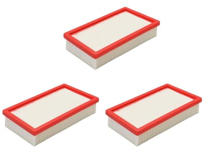 Nispira VF130H Flat Pleated Paper Filter compatible with Bosch VAC090A or VAC140A Dust Extractors, 3 Packs