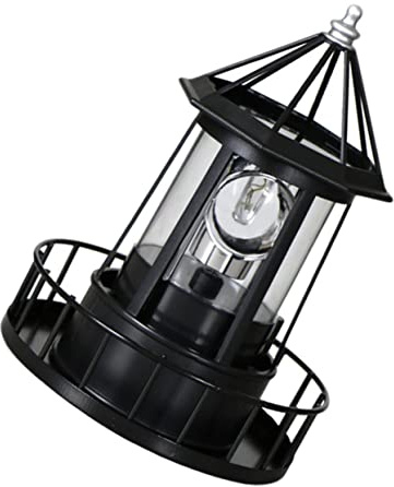 Happyyami LED Solarleuchtturm 360° Drehbar aus Abs und Eisen für Außenbereiche Wie Garten und Terrasse Energieeffiziente Solar Gartenleuchte
