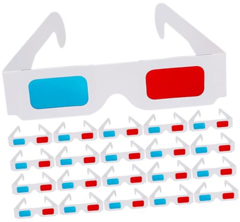 WATIIFUFU 40pezzi Occhiali Anaglifica Per Film e Giochi Occhiali Cinema Usa e Getta Leggeri e Portatili