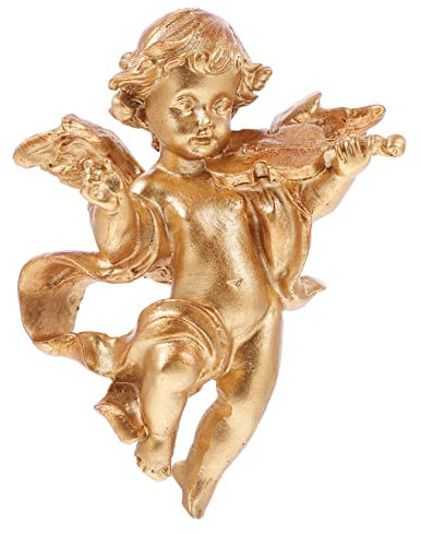 Vaguelly 1pezzi Statua Decorativa in Resina Angelo Dorato Scultura Per Corridoio