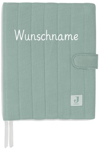 Personalisierte U-Heft Hülle mit Druckknopfverschluss in verschiedenen Farben weiches, aber stabiles Material für das Kinderuntersuchungsheft (Mint, Name)