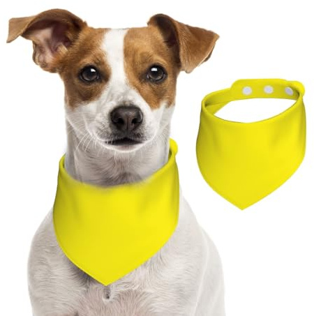 Hundehalstuch für kleine, mittelgroße und große Hunde, Dreieckstuch für Mädchen oder Jungen, Gelb