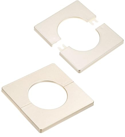 M METERXITY 2-Pack Wall Split Flange, ABS Square Self-Adhesive Escutcheon Plate Cover Buckle for 51mm/2.01in Dia Pipe Accessories/Floor/Ceiling, Plumbing Cover Plates [Gold,7mm/0.28in H]