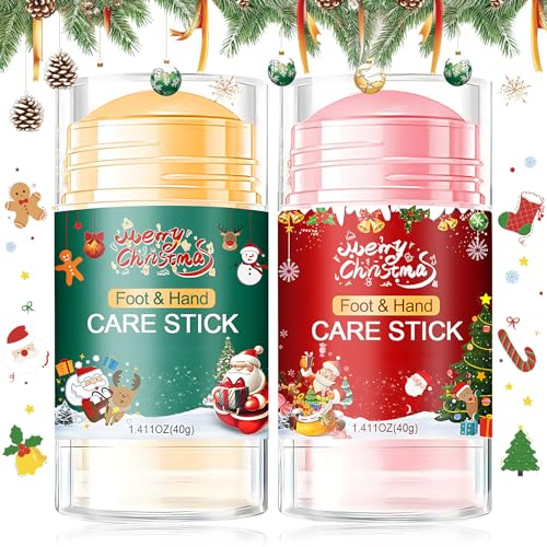 Crema para Pies Secos y Agrietados Navidad, Crema para Pies Secos y Agrietados, secos y agrietados, Manos, Codos, Cuidado Hidratante y Nutritivo, Navidad para Familiares y Amigos, 40g×2