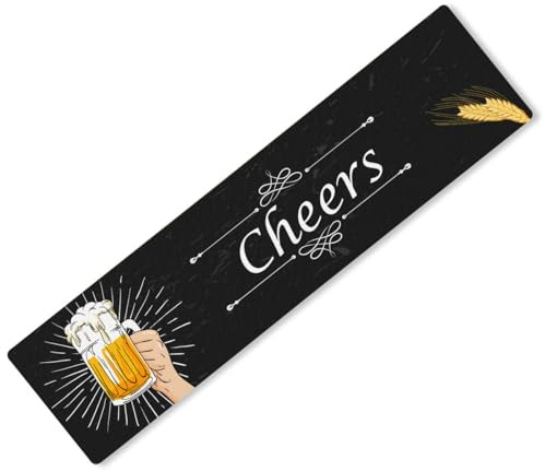 Cheers Tapis de bar imprimé avec étiquette Idéal pour pub café maison occasion 23