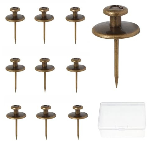 10 ganci da parete per cornici per foto, puntine a doppia testa per appendere alla parete, su pannelli di legno morbido per casa e ufficio, decorazione fotografica (bronzo)