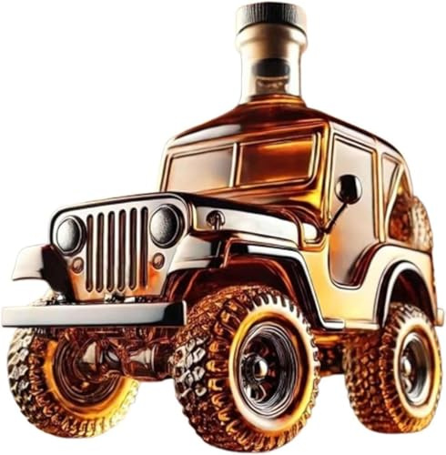 Decantador de Whisky de Forma de Coche, Botella de Whisky de camión de 500 ml, Botella de Licor de Vidrio Vintage, para papá, Esposo, decoración del Bar de la Oficina en casa