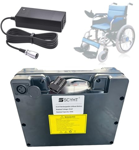 SSCYHT Lithium Battery 25.6V Rechargeable Battery 20Ah 15Ah 12Ah Electric Wheelchair Batteries 20Ah Lithium ion Batteries for 250W - 480W Motors with Charger,25.6V15Ah Black Anderson