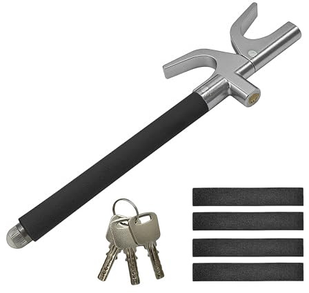 Relaxdays Lenkradkralle für PKW, verstellbare Lenkradsperre, Auto Diebstahlschutz, universal, Stahl, schwarz/Silber