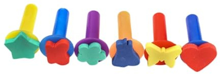 Jiuvaso Lot de 6 Tampons éponges à Peinture pour Enfants, Loisirs Créatifs Polyvalents pour Enfants et Adultes