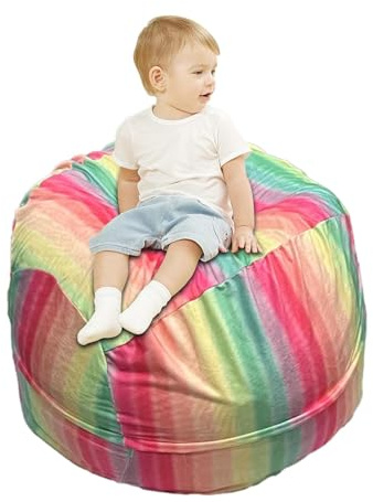 Funda para puf, Relleno de, Bolsas de Almacenamiento Grandes Lavables con Cremallera, solución de Asiento, decoración de habitación de niños, Juguetes de Peluche Ideales