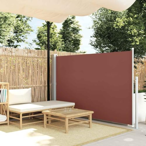 Emmtore Seitenmarkise Ausziehbar Braun,140 x 500 cm