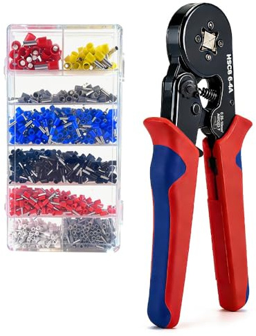 Crimpadora Terminales Electricos 0,25-10mm² Crimpadora con 1200 Piezas Terminales Eléctricos Herramientas Electricista Alicates de Terminales Crimpadora | Terminal Eléctrico Crimpadora de Trinquete Autoadyuvable Crimpado Preciso para Reparaciones Eléctricas