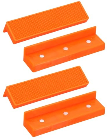sourcing map 2 Set Vise Jaw Pads 4 Rubber Flat Magnetic Vise Soft Jaws Standard Anti-Scratches Vice Covers Tools for DIY Making Woodworking Clamping Plumbing, Orange