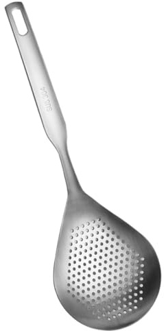 Mikinona Cucchiaio Scolapasta in Acciaio Inox Antiruggine Rete Filtrante, Mestolo Colino per Gnocchi e Noodles, Utensile da Cucina Leggero per Uso Domestico e Ristoranti