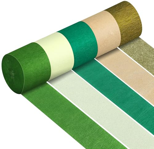 5 rollos de papel crepé para decoración de bodas, decoración de fiestas, para bodas, fiestas de bebé, cumpleaños, aniversarios