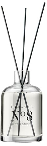 BUTLERS Raumduft 250 ml Flower Garden No. 8 - HOME & SOUL - Diffusor mit Rattan Duftstäbchen für ätherische Öle | Deko Badezimmer & Raumerfrischer für Büro | Raumparfum für die Wohnung