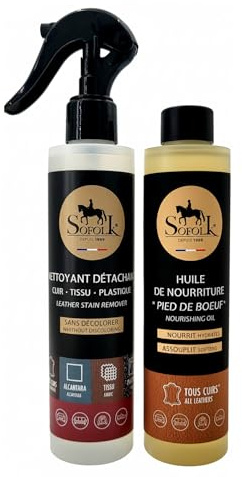 SOFOLK - Kit d’entretien complet cuir pour canapés, sièges auto, vestes, sacs et chaussures - Nettoyer, détacher et nourrir efficacement tous vos cuirs