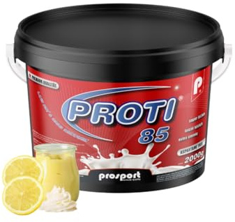 Prosport Proti® 85 Proteinpulver 2000g Citro-Quark – 4-Komponenten-Protein mit Whey, Casein & Eialbumin – 10 Vitamine, BCAAs & EAAs – Extra cremiger Eiweißshake