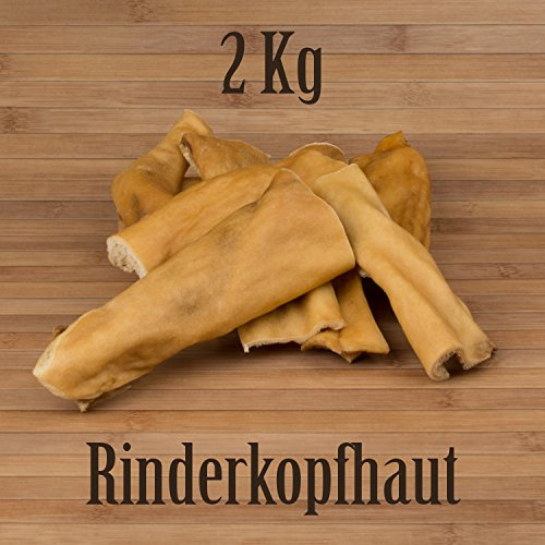 2 Kg Rinderkopfhaut Rinderhaut - wie Rinderohren Ochsenziemer Kauartikel Kausnack