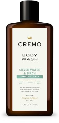 Cremo Body Wash for Men, Rich-Lathering Silver Water & Birch, 16 Fl Oz