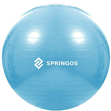 SPRINGOS Gymnastikball 55 cm | Sitzball mit Luftpumpe, rutschfest, Belastbar bis 150 kg | Fitnessball für Pilates, Yoga, Schwangerschaft, Balance und Physiotherapie