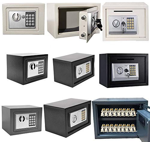 Lucn Elektronik Zahlenschloss Mit Schlüssel Möbeltresor Wandtresor Minitresor Digital Elektronische Sicher Klein Tresor 8,5 L Kapazität 31 x 20 x 20 cm - Schwarz