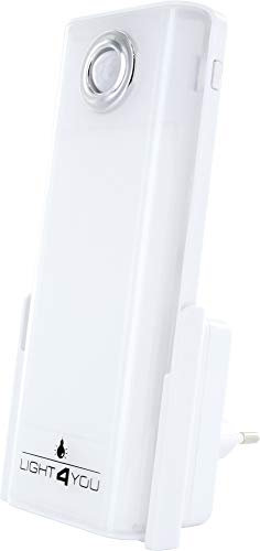 SCHWAIGER 661637 LED Prise de Courant Lumière de Nuit Adaptateur de Prise Lumière d'urgence Lampe de Poche Détecteur de Mouvement PIR Lampe à accu Lampe de Nuit